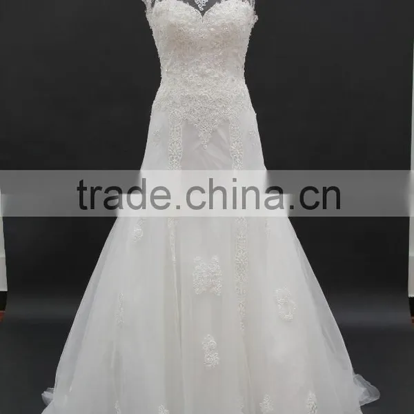 2016 Best Sellinig Dress! Elegant Slim A-line Venice Lace With Delicate Beading Wedding Dress photo-6