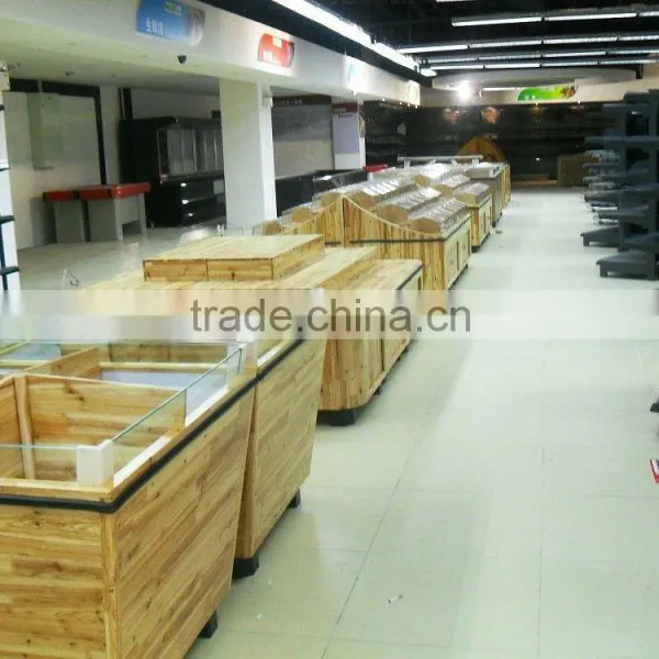 AL-SM070 Hot Sale Wooden Vegetables and Fruit Display Shelf Wooden Stand Quality Choice photo-5