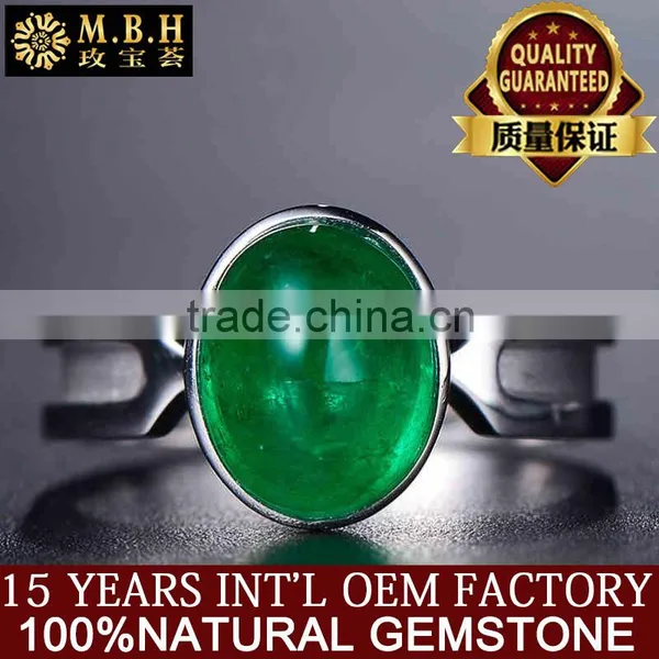 Factory Wholesale Fashion Ornaments 18K Gold Inlay Natural Emerald Ring Color Gems