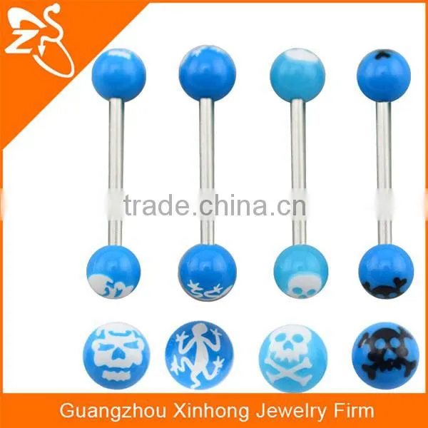 2016 New Design Acrylic Two Balls Barbell Unique Fake Banana Tongue Piercing photo-4