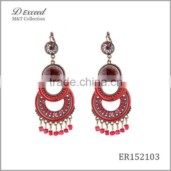 Wholesale Jewelry Yiwu Factory Ladies/Women's Ethnic Bohemian Resin Earrings Dangle Earrings Tassels Drop Earrings photo-2