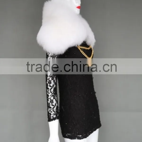 Real Fur Trim / Wholesale Fox Fur Trim /detachable Fox Fur Collar photo-2