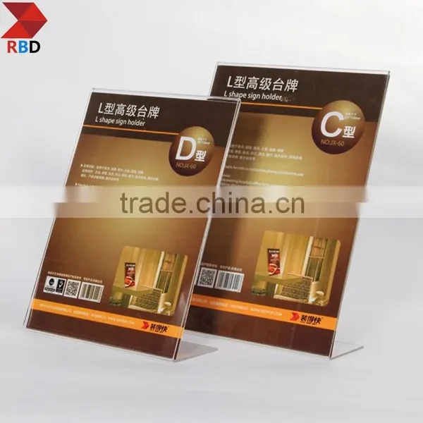 China Gold Supplier 5 x 7 Acrylic Sign Holder With Slant Back Design - Clear photo-2