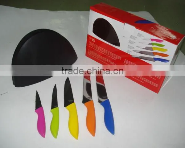 Colorful Plastic Knife Block 5pcs Knife Set