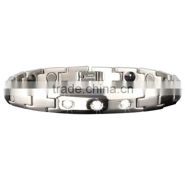 Noproblem D009 FDA Bio Scalar Energy Magnetic Germanium Health Stainless Steel Frendship Charm Bracelet photo-3