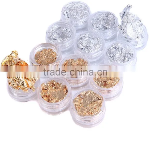Imitation Gold Flakes Silver Flakes Scrap Gold Leaf for Nail Art Foil