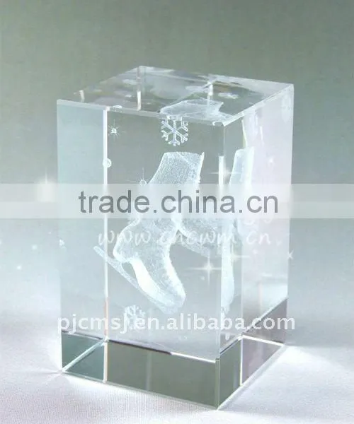 Shoses Engraved 3D Laser Crystal For Army Souvenirs
