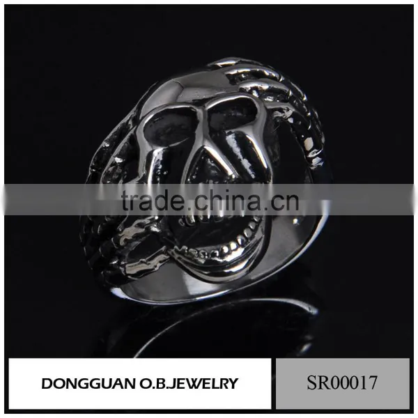 Skull Silver Ring For Men,Skull Ring Silver Jewelry Gothic,Silver Skull Titanium Ring photo-3