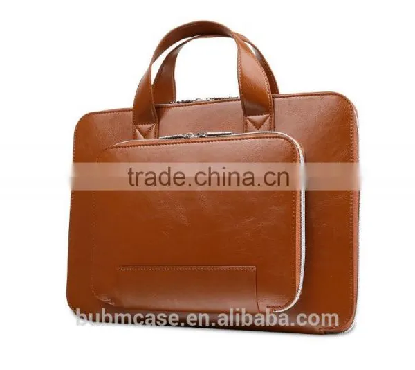 2015 BUBM Simple Solid Color PU Leather Notebook Laptop Hand Bag With Lady photo-5