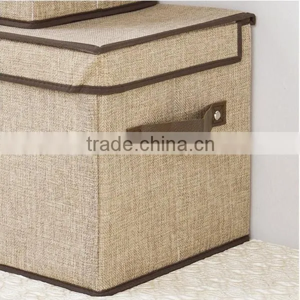 Coffee Oxford Large Clothes Book Container Organizer Box ,Polyster Folding Storage Box Cube With Lid photo-5