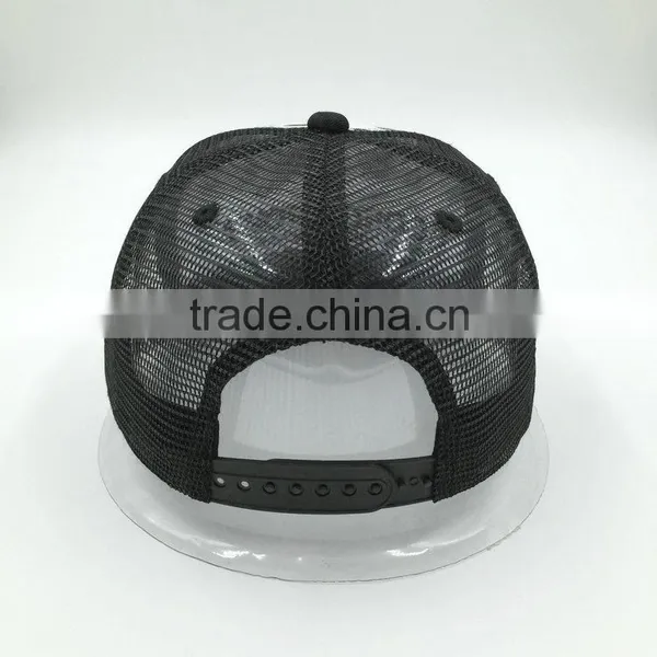 Customize Flat Bill Half Mesh Snapback Hats photo-4