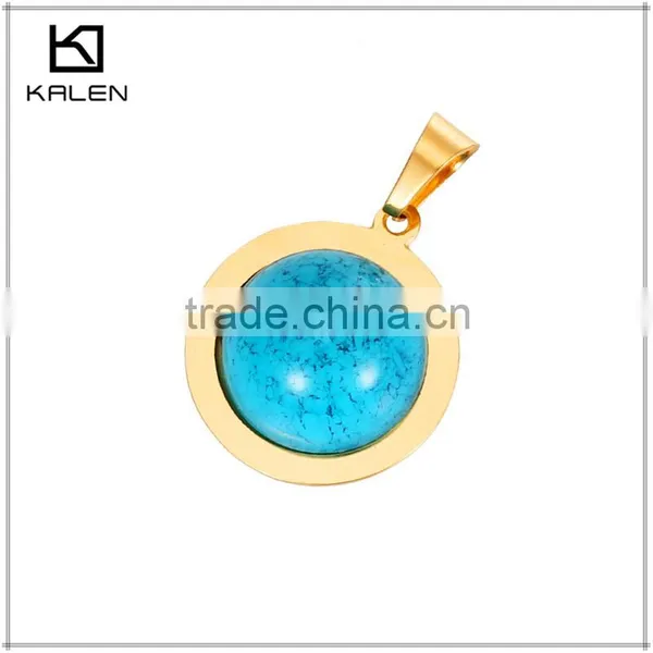 Guangzhou Jewelry Circle Green Agate Stone Golden Stainless Steel Jewelry photo-2