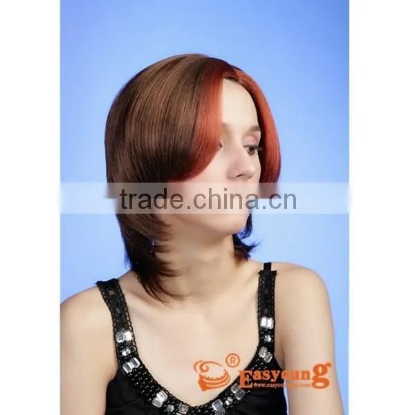 Fashion Two Color Mix Highlight Red Synthetic Hair Style Full Lace Wigs photo-2
