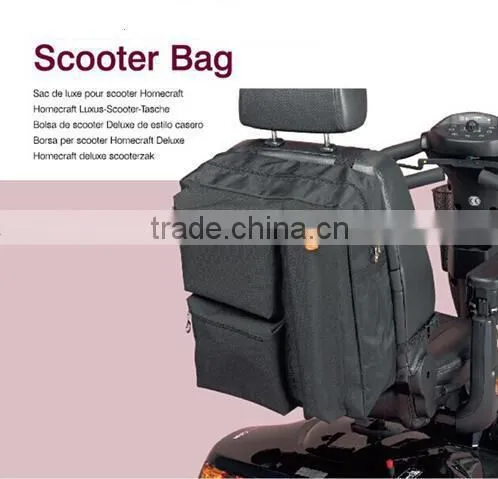 Topmedi 1x Big 600d Waterproof Scooter Crutch Bag Scooter Mesh Belt Deluxe Wheelchair Backpack 22L for Elderly & Disabled
