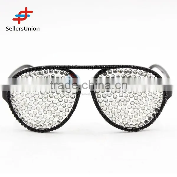 2017 hottest sale No.1 Yiwu export commission agent Hot sale silver diamante eye glasses