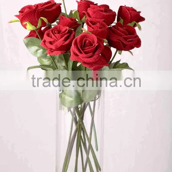 SJ1101502 Fabic Silk Red Rose Wholesale Flowers photo-6