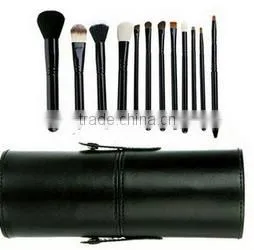12 Pcs Pro Makeup Cosmetic Brush Kit Leather Cylinder Cup Holder Case Set Cheap Makeup Brush photo-3