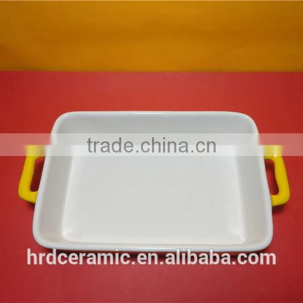 Microwave Safe Porcelain Dish Unique Bakeware With Handle photo-3