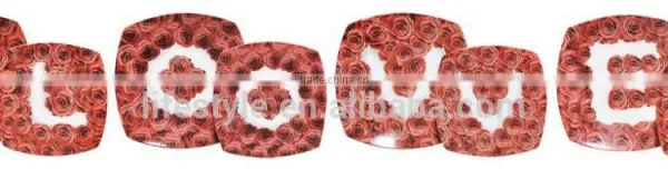 Square Shape Porcelain Plate,Ceramic Plates Wih Decal photo-5