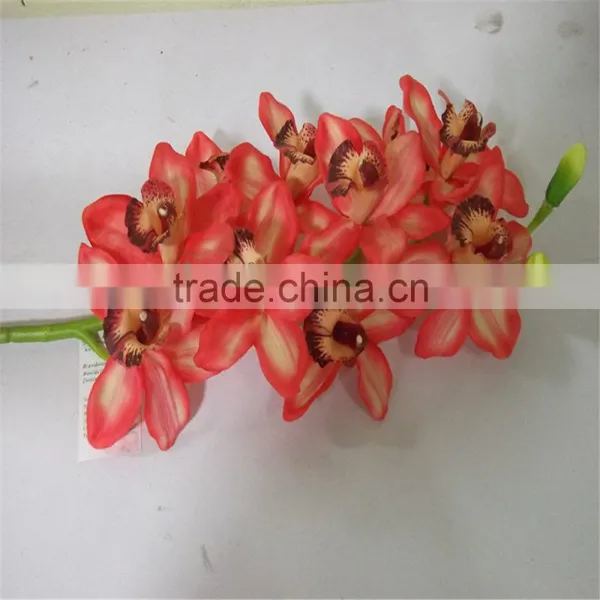 SJ20170047 China Wholesale Factory Price Silk Flowers for Indoor Decoration Cheap Plastic Artificial Orchid photo-2