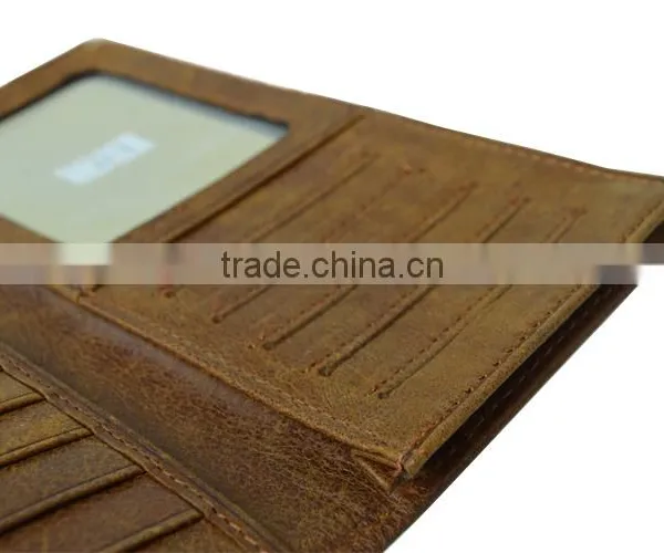 Promotion Gifts Crazy Horse Leather Long Credit Card Wallet Men With Coin Pocket photo-5