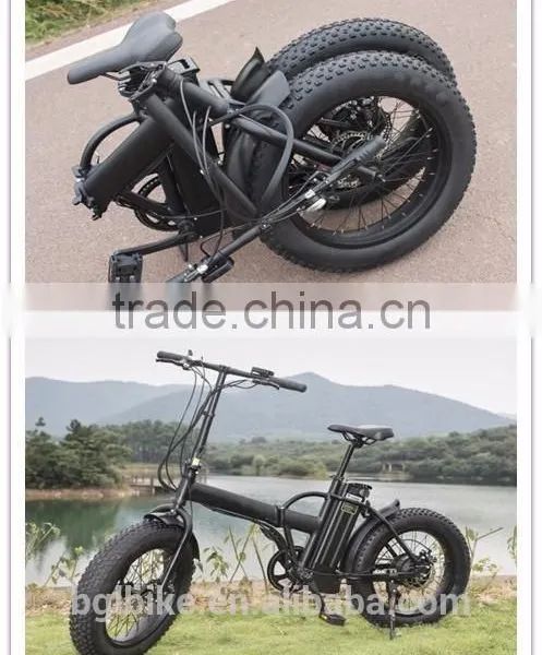2017 High Quality Electric Folding Fat Tire Bicycle Beach Cruiser Ebike With Suspension Seatpost photo-3