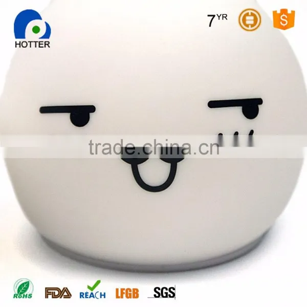 USB Charge Silicone Tap Control Baby Bedside Night Light photo-2