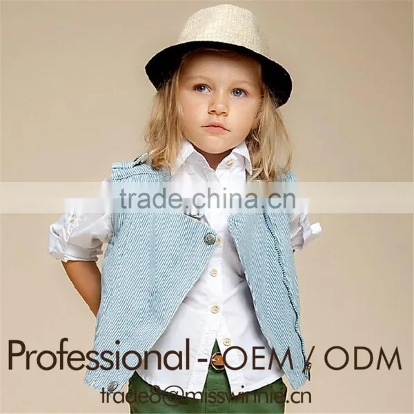 Girls Sleeveless Stripe Vest Design Stylish Kids Girl Autumn Cotton Stripe Waistcoat Custom photo-2