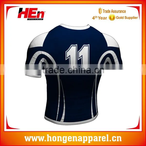 Hongen Apparel Custom Brand Small Order Sublimation Printing Rugby Shirt Wholesale Rugby Jerseys photo-2
