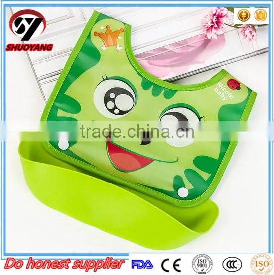 SHUOYANG Wholesale Custom Waterproof Baby Bibs Plastic Back Baby Bib Silicone Cotton Bib for Baby photo-2