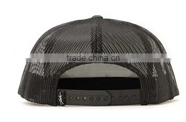 Custom Flat Brim With Rope Woven Patch Trucker Cap Mesh Cap photo-5