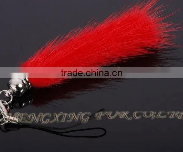 CX-P-19 Wholesale Genuine Mink Fur Keychain Mobile Phone Chain/ Pendant/ Strap photo-4
