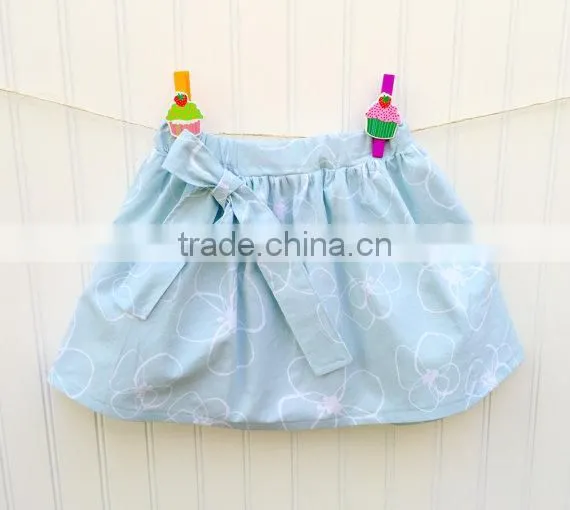 Light Blue Skirts Children's Clothing Baby Girl Dresses Elastic Waistband Ruffle Skirt photo-5