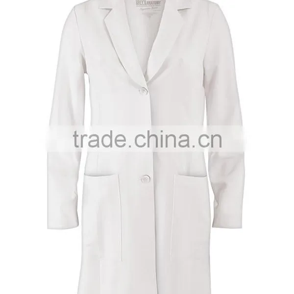 New High Quality Hospital Uniforms Unisex White Long Sleeve Lab Coat photo-3