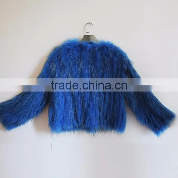 Myfur Royal Blue Real Raccoon Fur Coat for Women Wholesale Genuine Fur Jacket photo-2