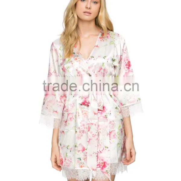 Relaxed Fit Long Sleeves Wrap Front With Detachable Belt Bath Robe photo-2
