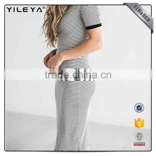 Wholesale Women Body Con Simple Striped Design Types Lady Elegant Guangzhou Fashion Dresses Ladies photo-2
