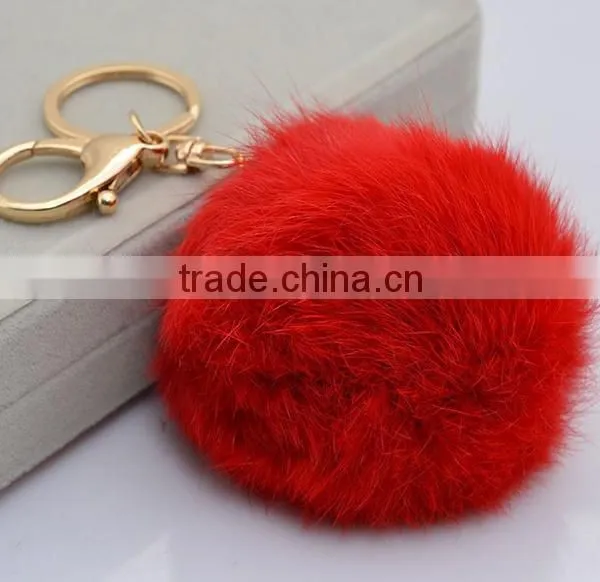 New Keychain Rabbit Fur Pompoms Pretty Tassel Fur Ball Keychain Fashion Keychain With Fur Pompoms photo-4