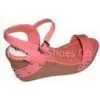 OEM / ODM Top Quality Comfortable 12cm Heels Summer / Spring PU Pink Ladies Wedge Sandals