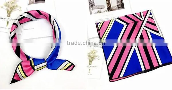 Customized Design Printed Promotional Silk Scarf photo-6