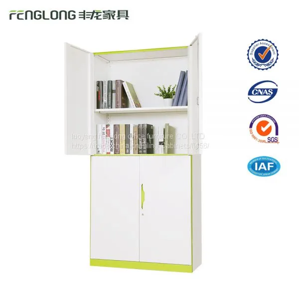 High Quality Steel 4 Door Two Tier Wardrobe / Metal Clothes Locker Cabinet for School Dorm photo-4