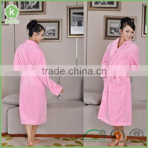 Wholesale Cheap Pink Cute Embroidery Couple Bathrobe photo-4