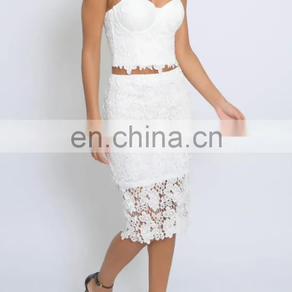 Charming Knee-Length White Lace Skirt photo-3