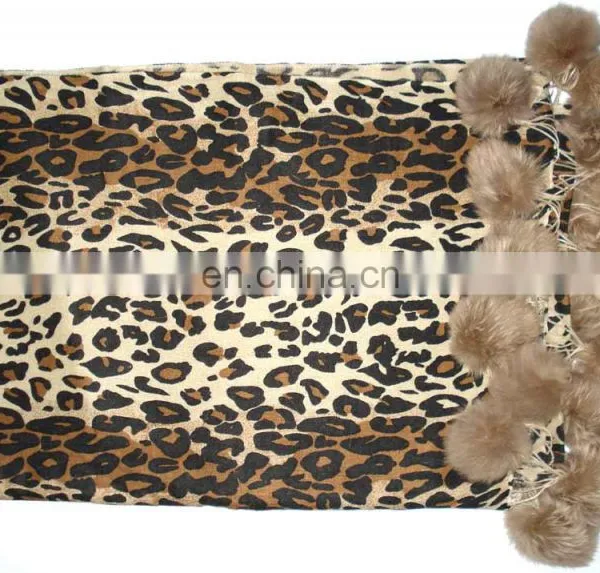 Paiseley Design Shawl With Fur Balls in Mexico photo-5