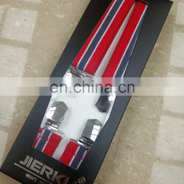 Fashion High Quality 4 Heavy Clips Mens Suspenders x Back Adult Suspenders photo-2