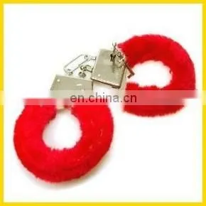 Red Black Pink Color Plush Sex Toy Handcuff photo-3