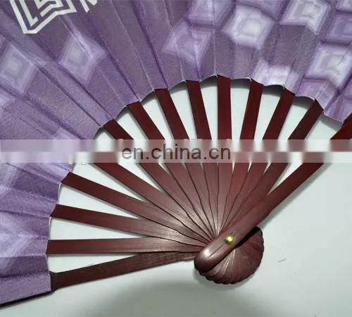 High Quality 26cmL Fabric Bamboo Folding Fan photo-3