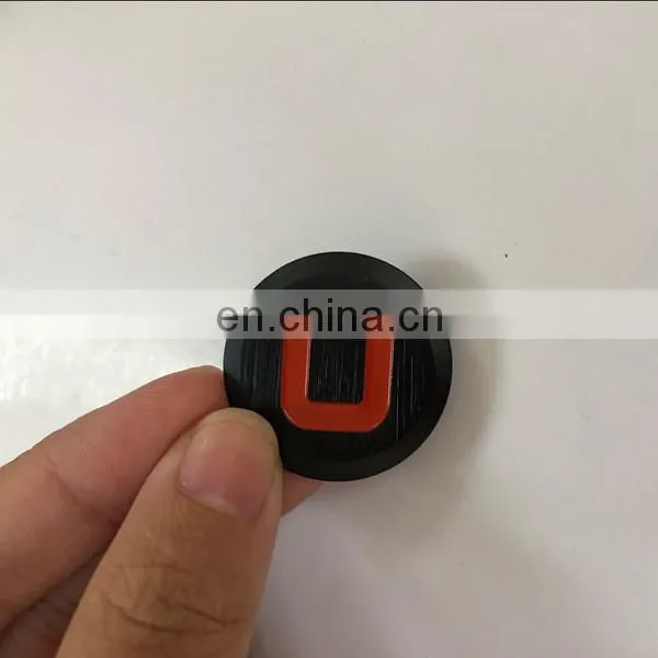 High Quality Aluminum Brushed Recessed Logo Label With Red Color Filled photo-4
