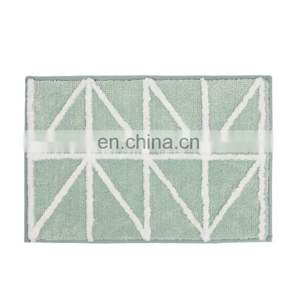 Best Selling New Design Customized Printed Plaid ECO-Friendly Microfiber Non-Slip Anti Bathroom Door Mat Rug Sets photo-4