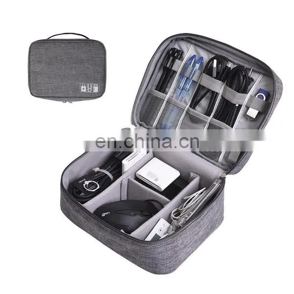 Double Layer Travel Data Cable Organizer Storage Bag photo-2
